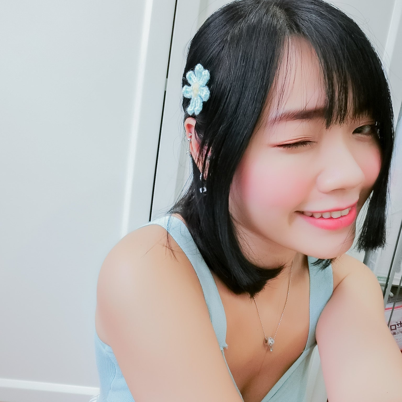 Blue Daisy Hairpin