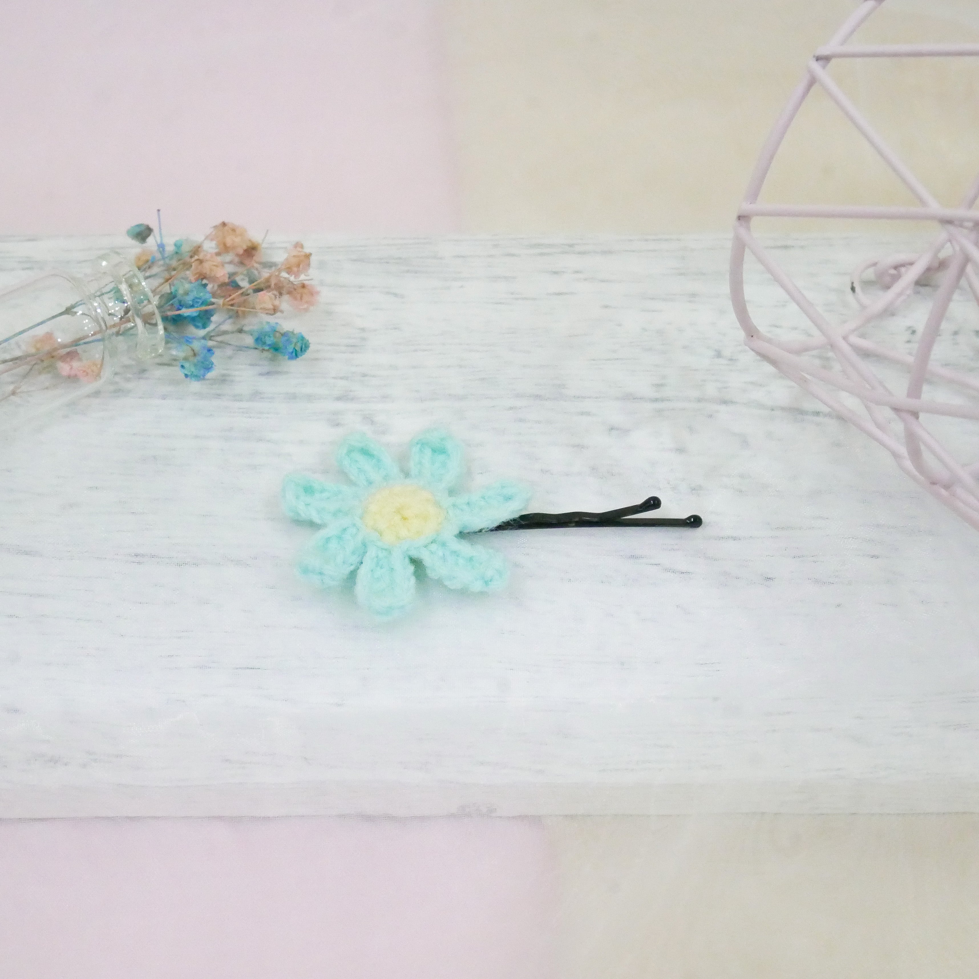 Blue Daisy Hairpin