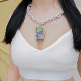 GameBoy Inspired Necklace - Grey