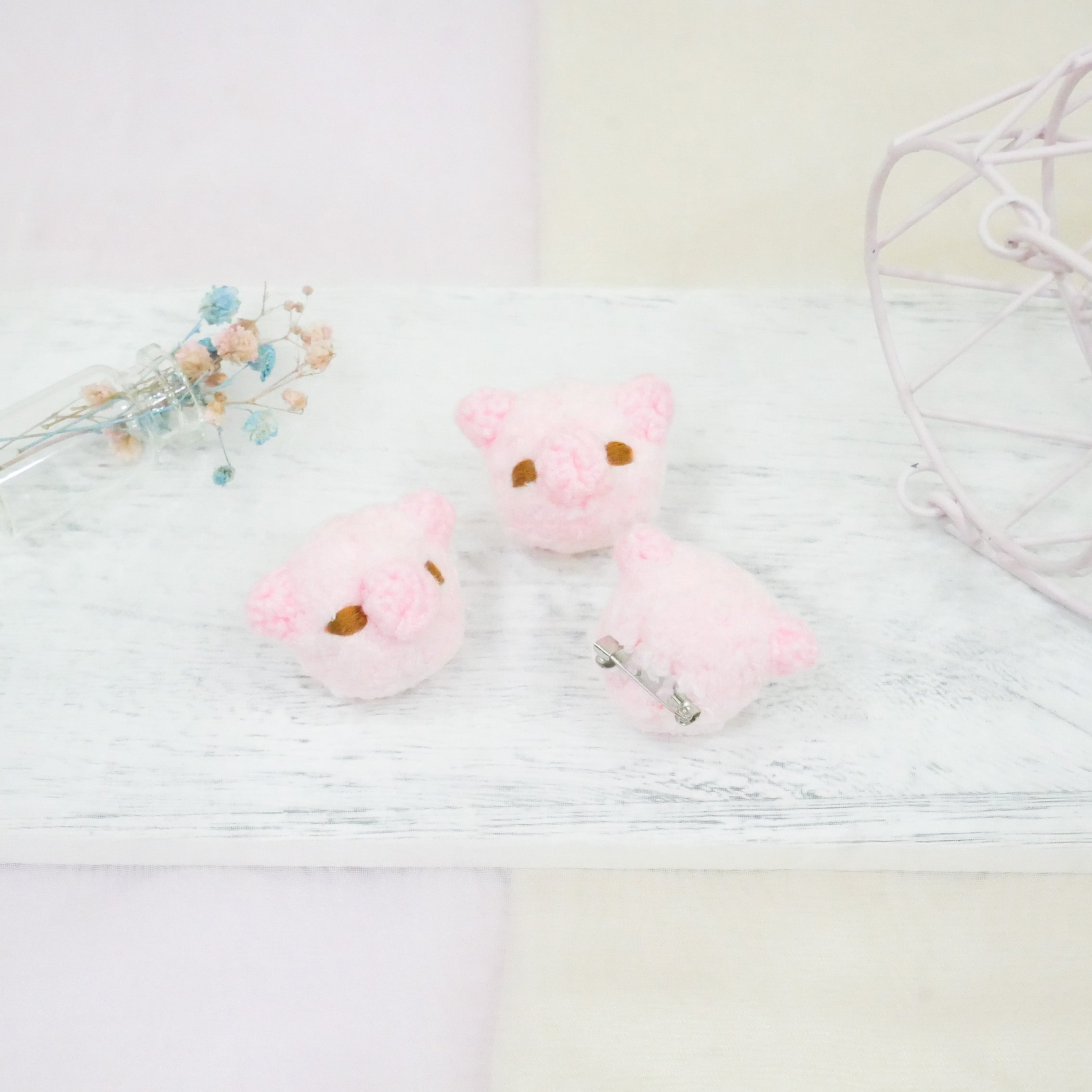 Fluffy Pig Brooch