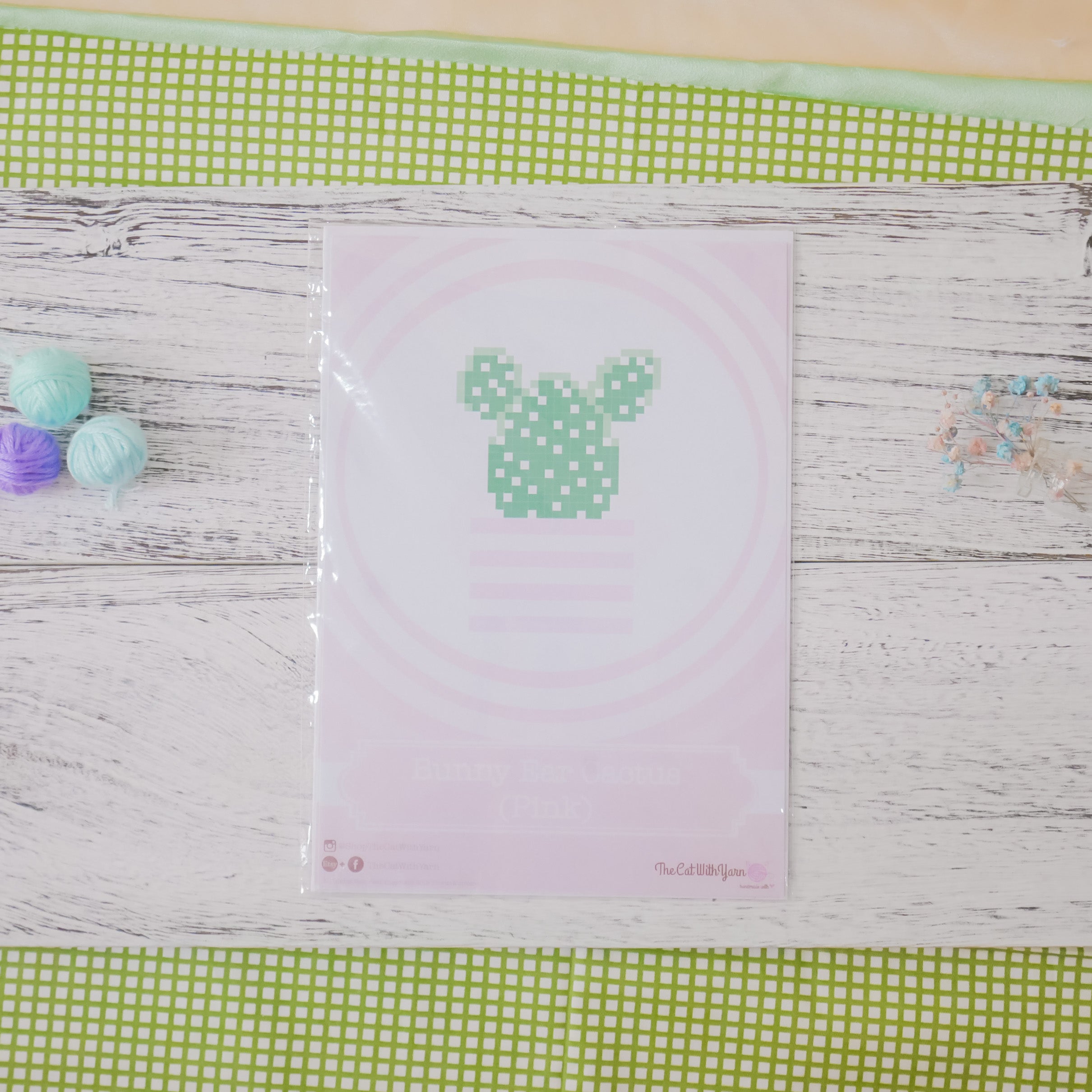 Bunny Ear Cactus (Pink) - Cross Stitch Kit