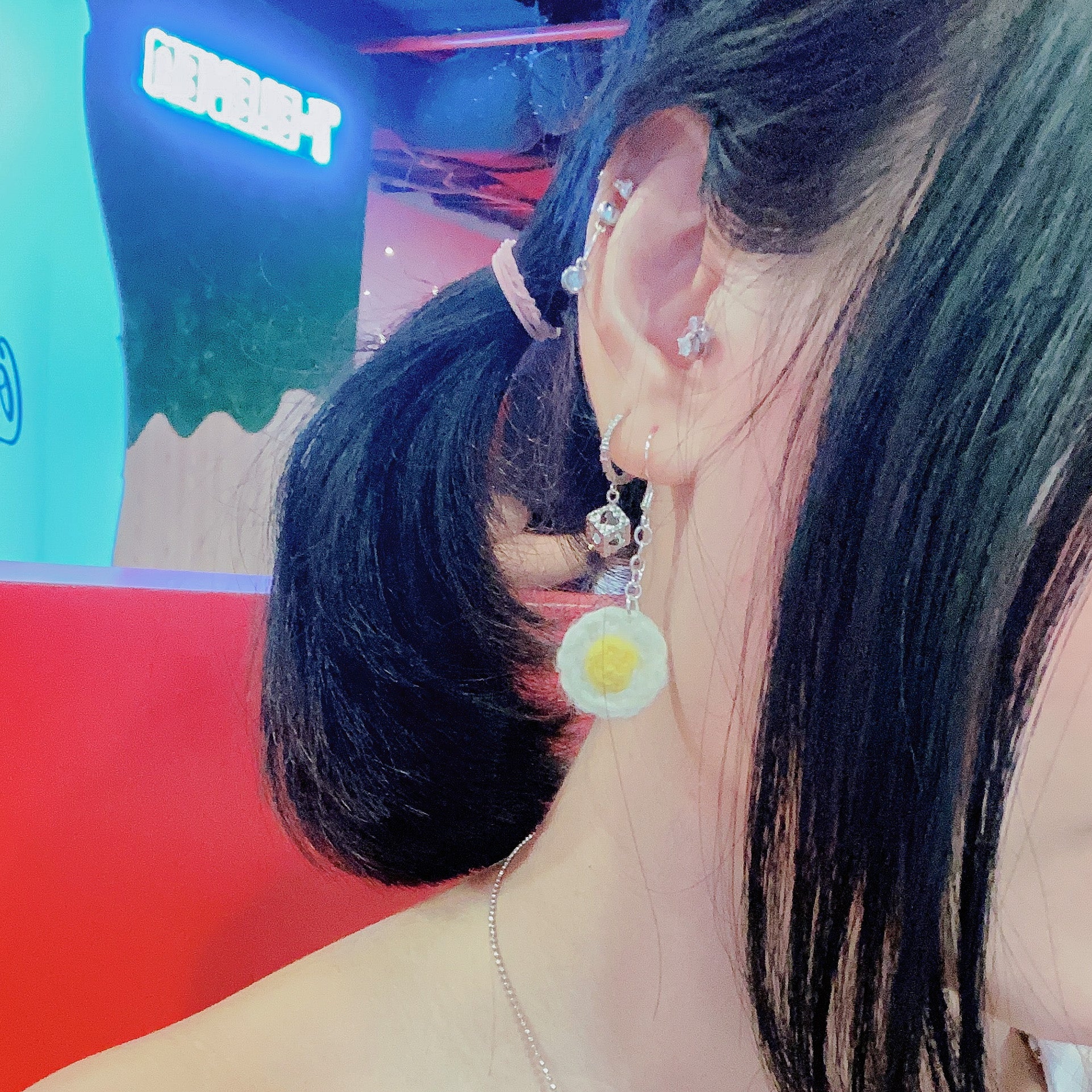 Bacon and Egg Earring