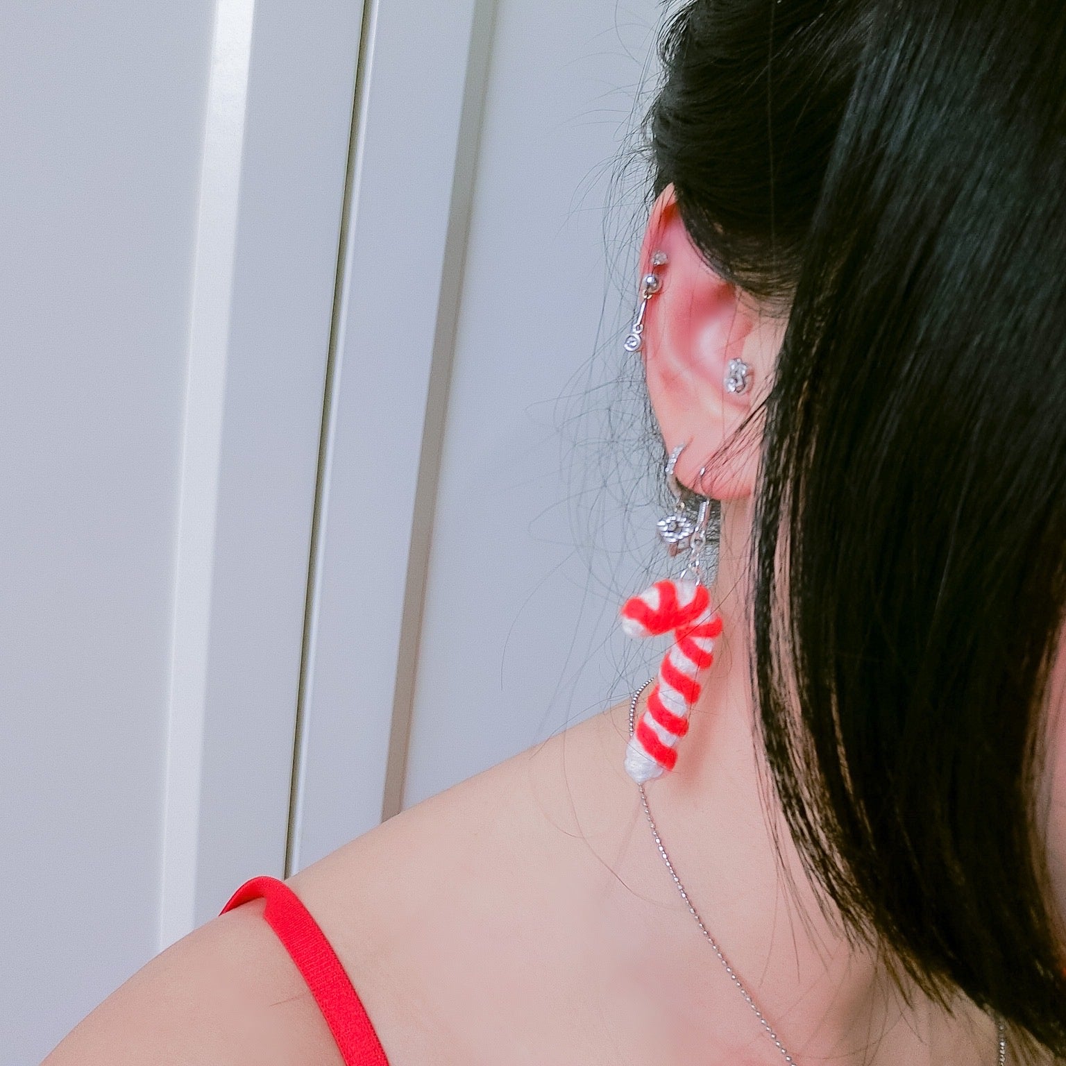 Candy Cane Earring