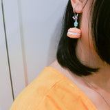 Jeweled Macaron Earring - Orange