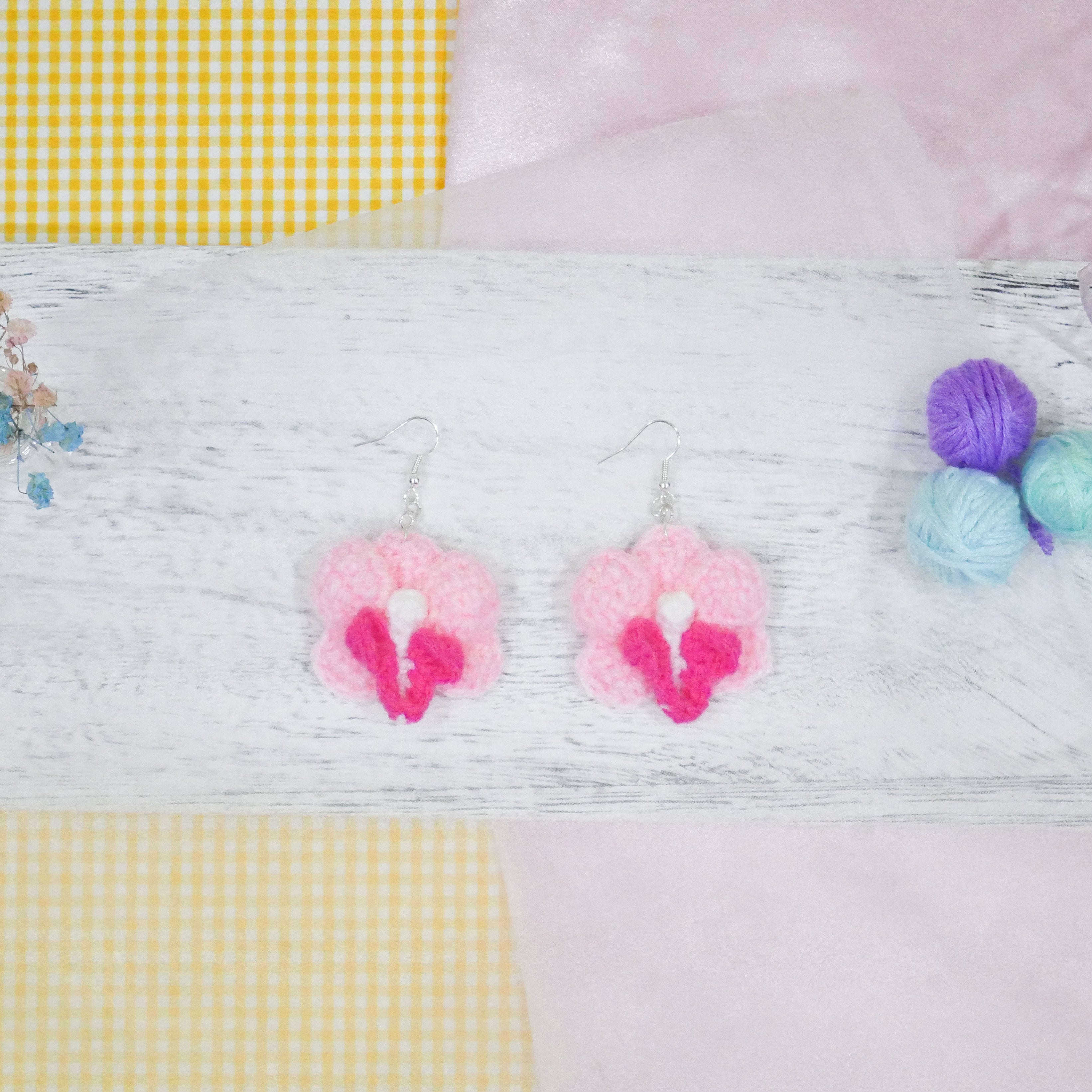 Pink Orchid Earring