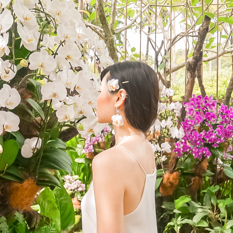 White Orchid Earring