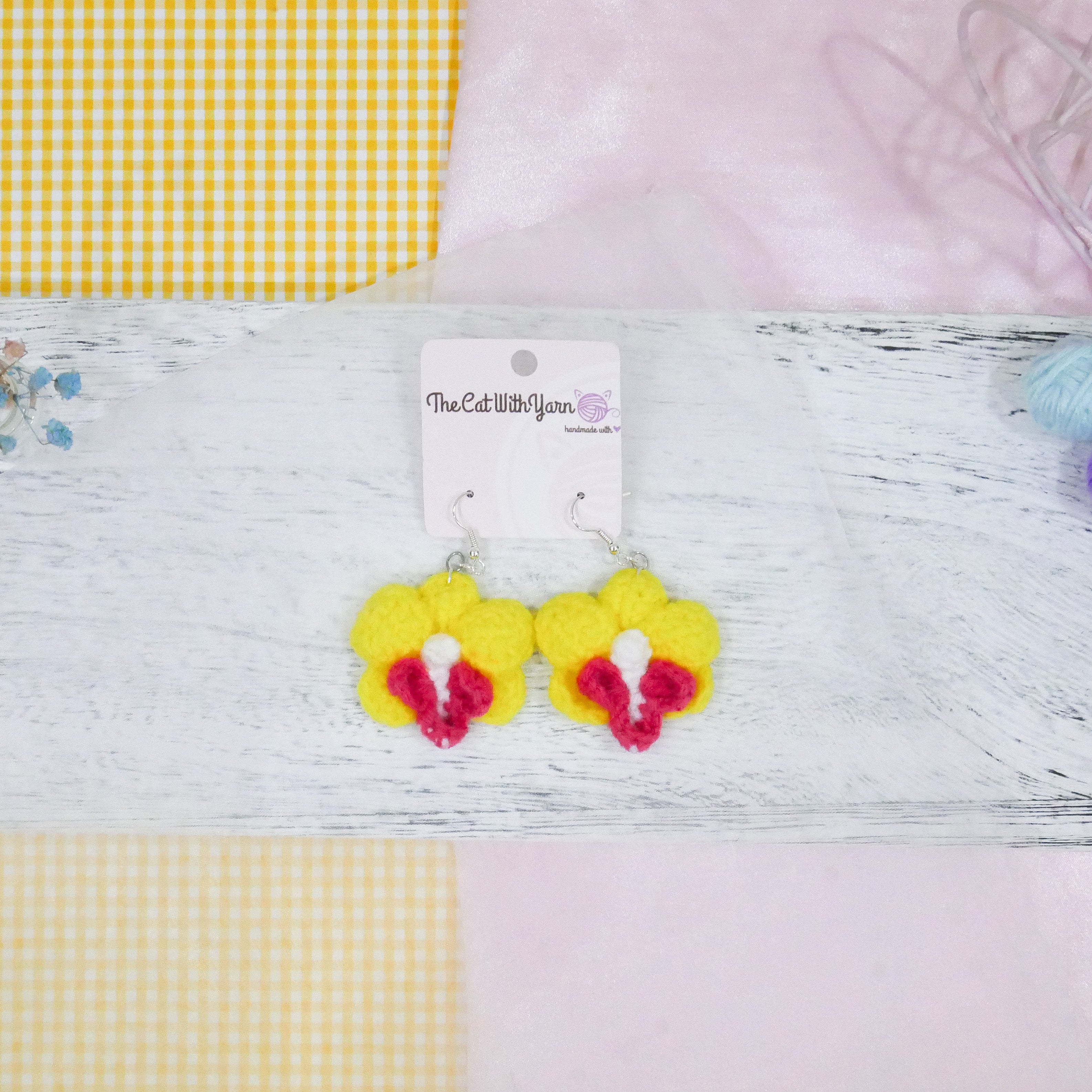 Yellow Orchid Earring