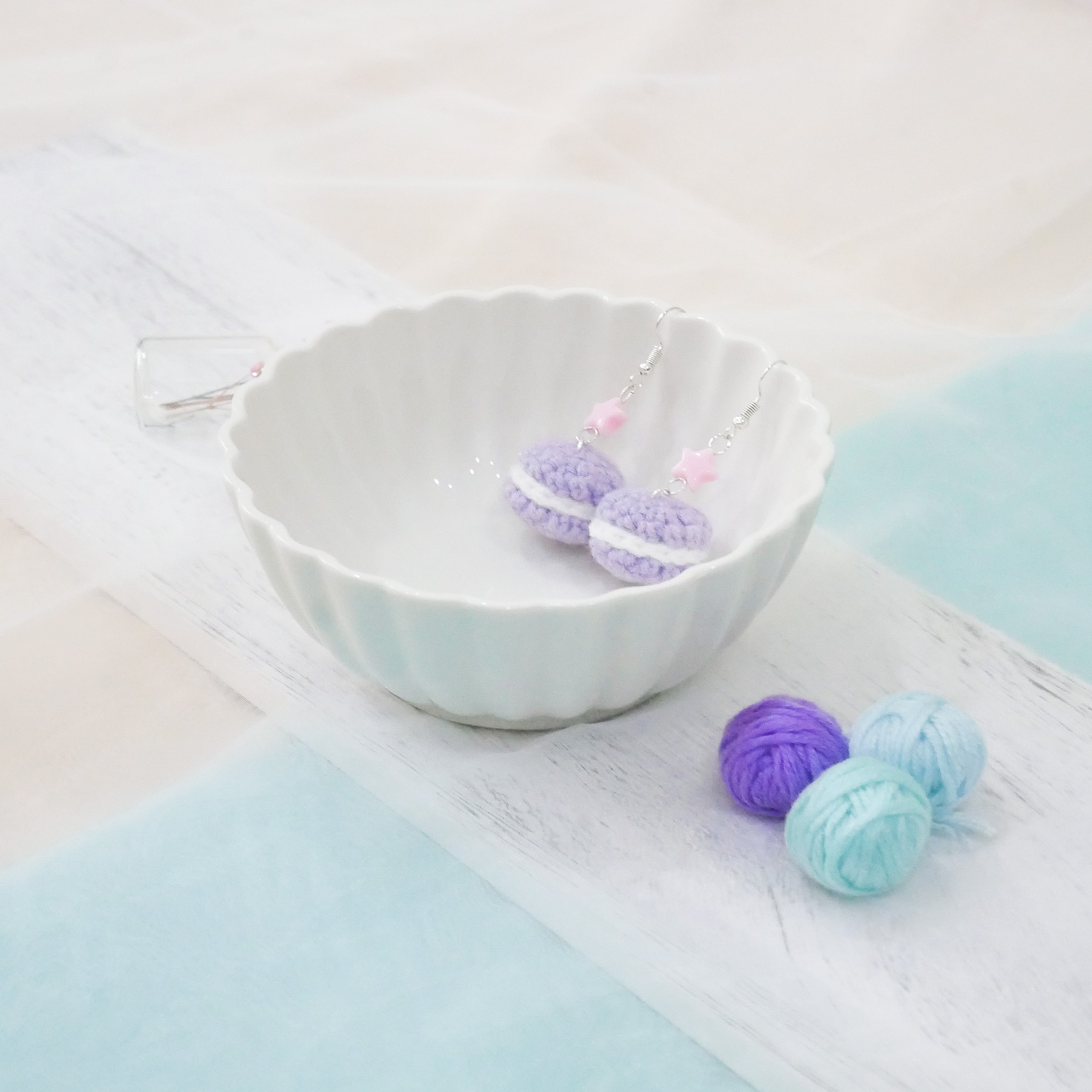 Jeweled Macaron Earring - Purple