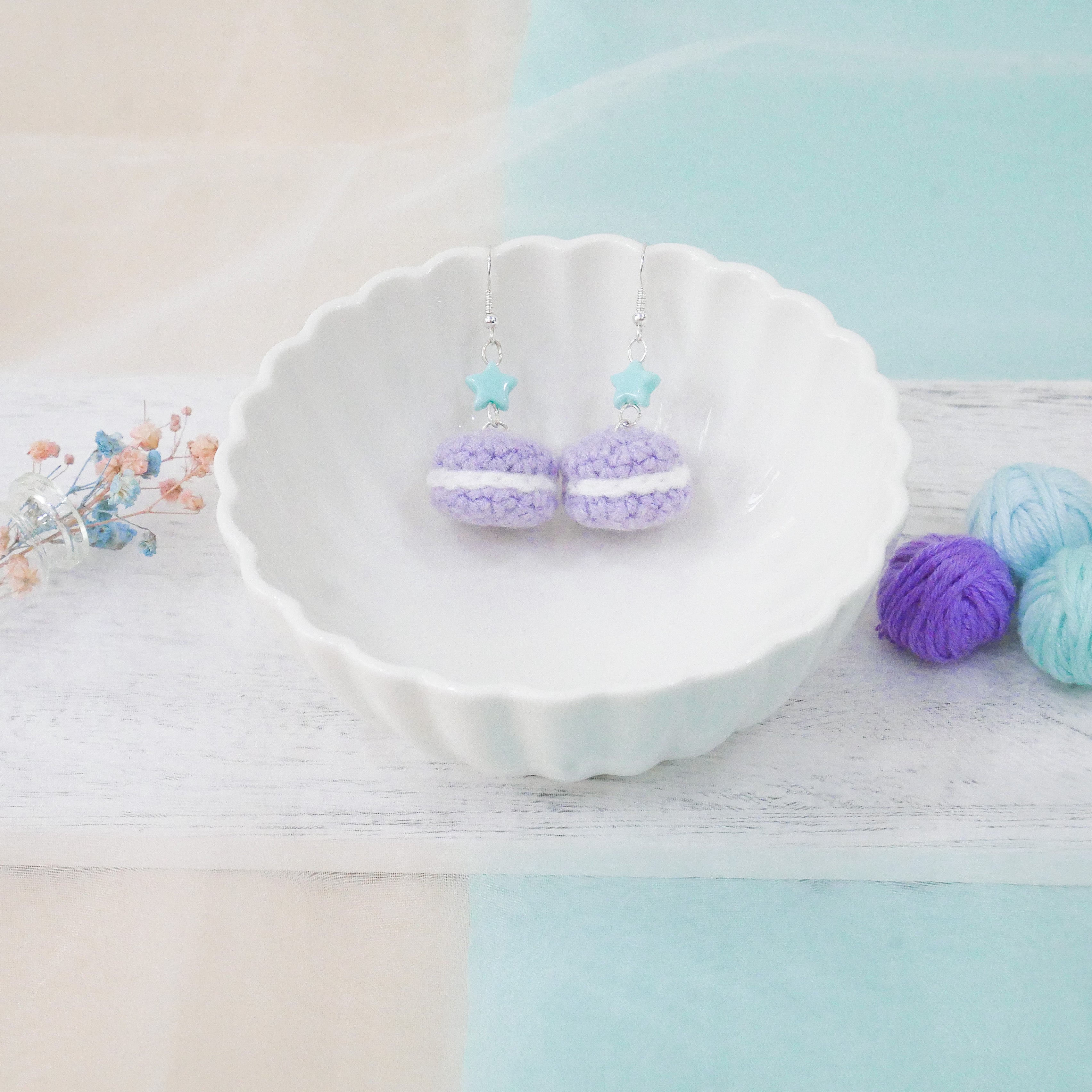 Jeweled Macaron Earring - Purple
