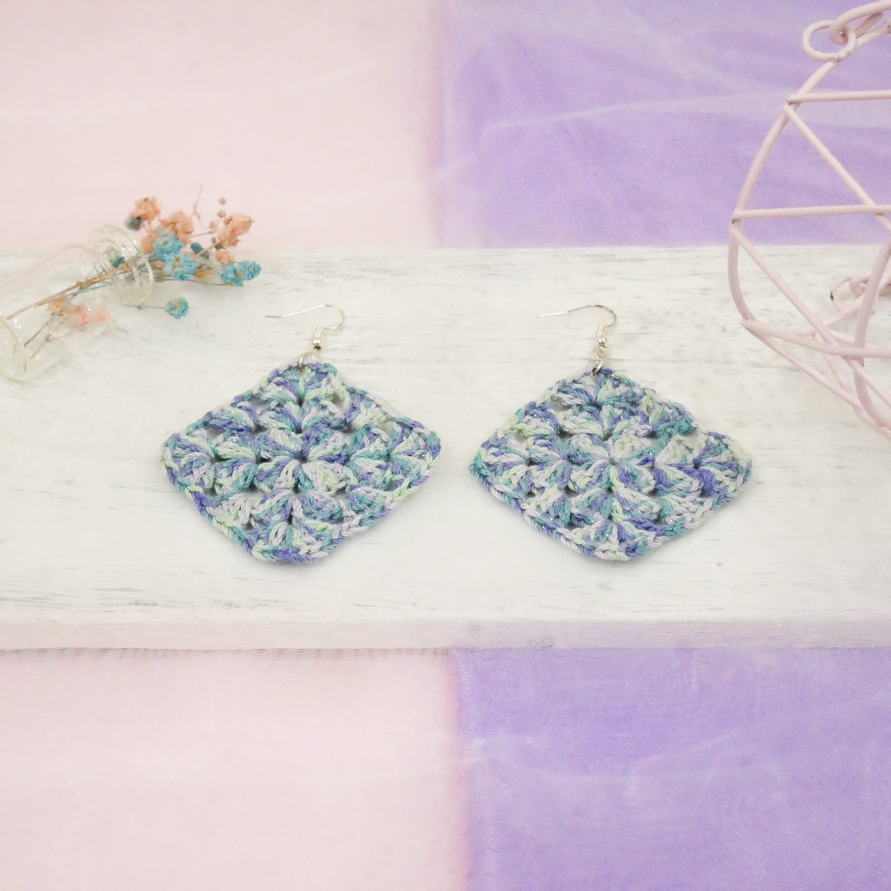 Starry Night Granny Square Earring