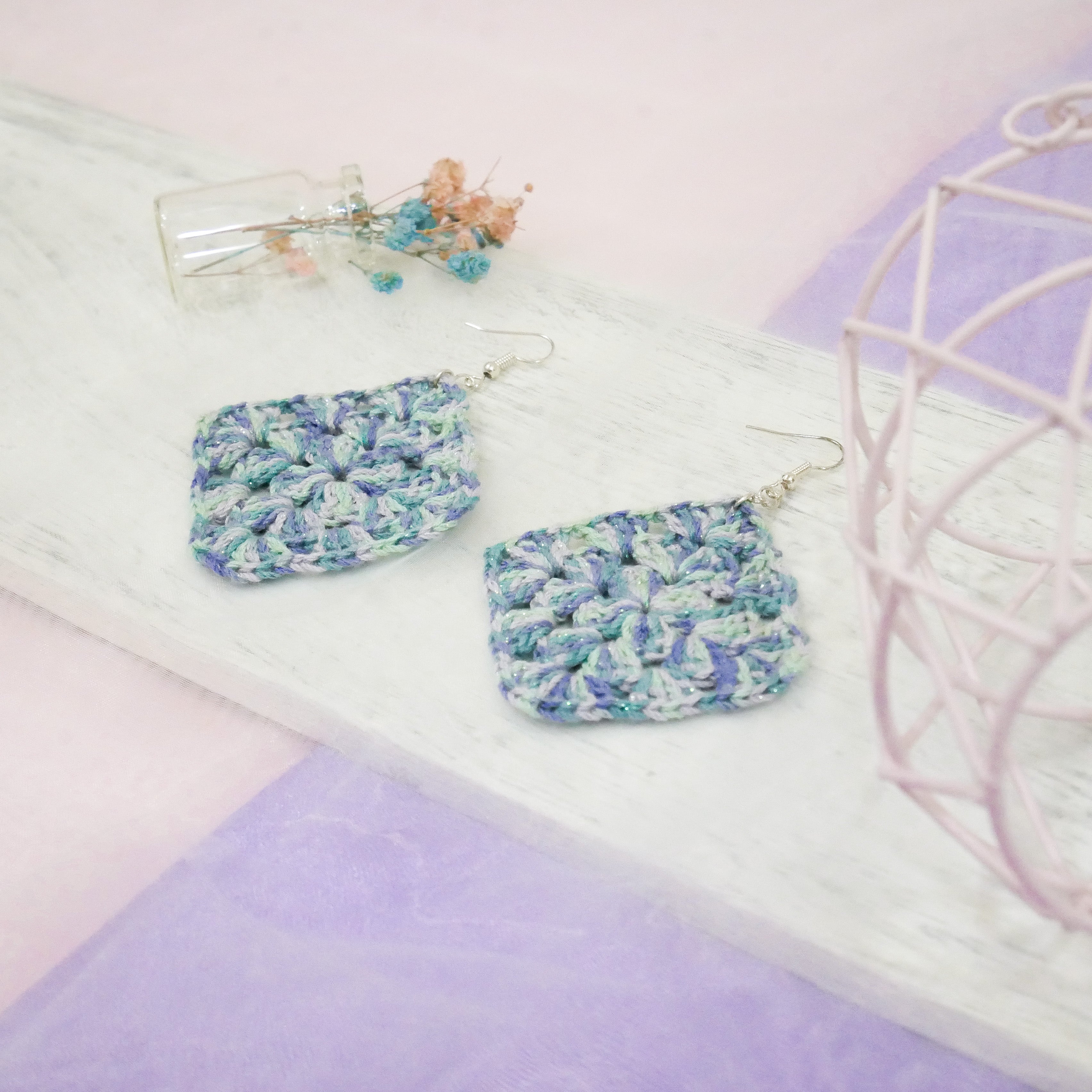 Starry Night Granny Square Earring