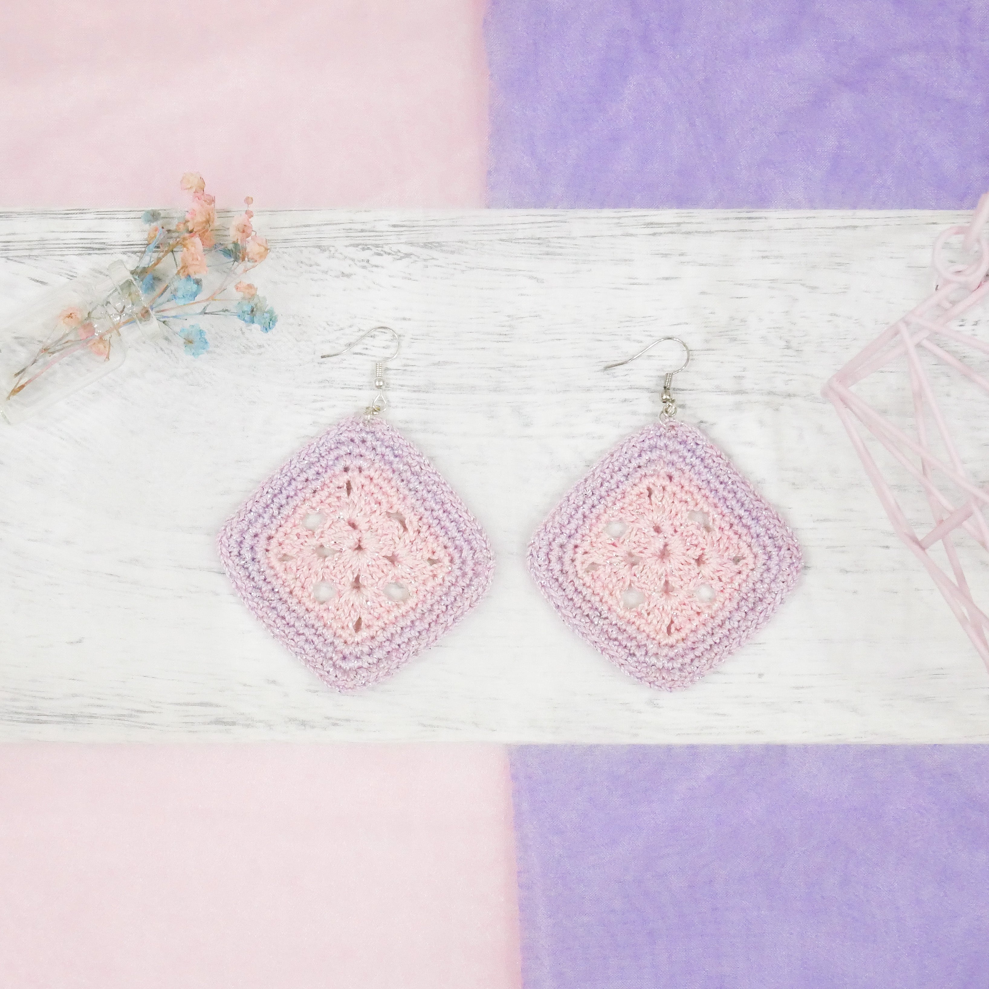 Twinkling Granny Square Earring