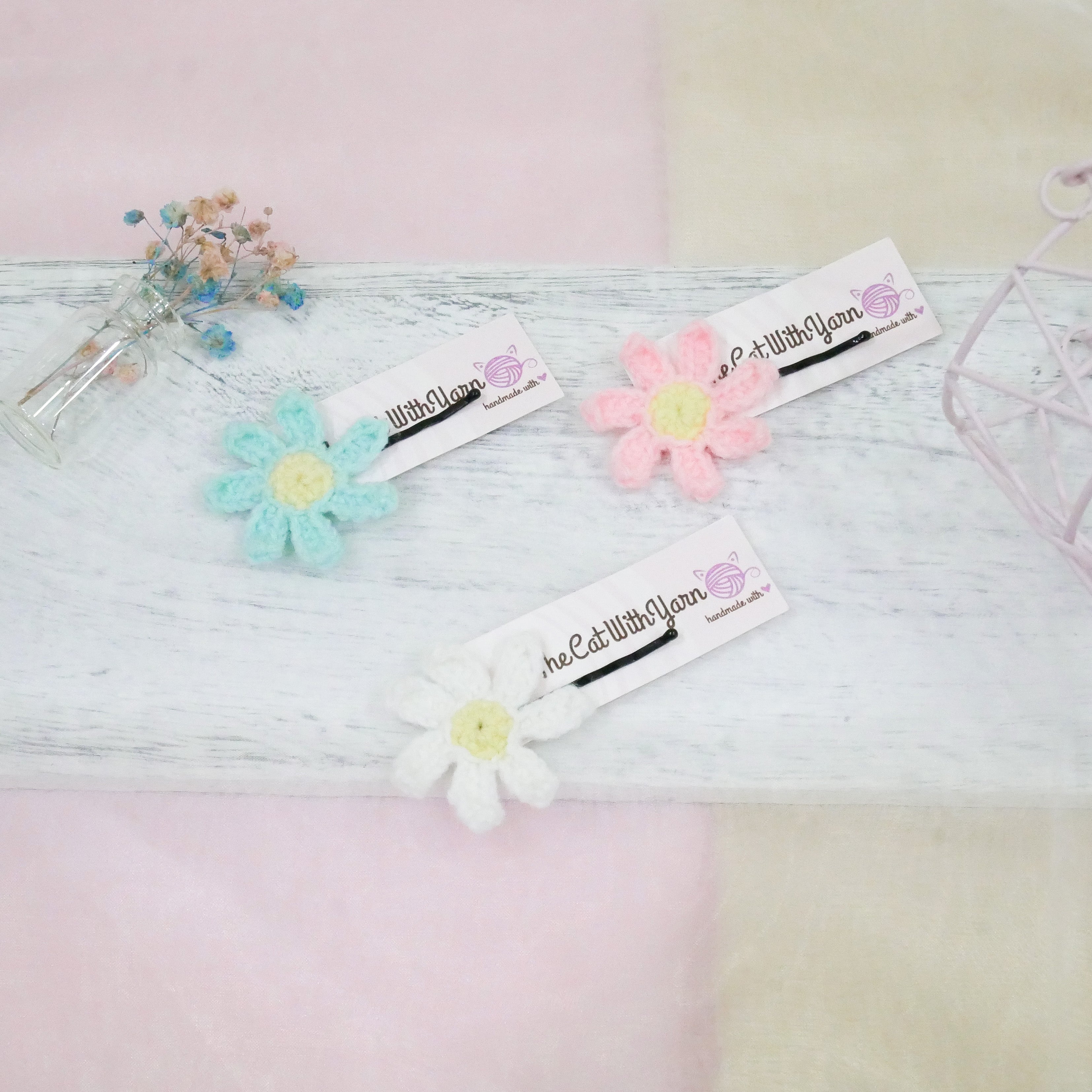 Pink Daisy Hairpin