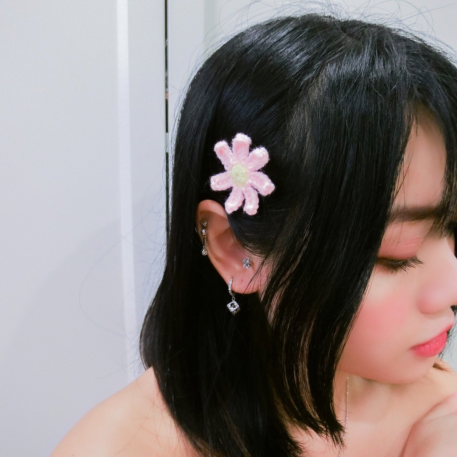 Pink Daisy Hairpin