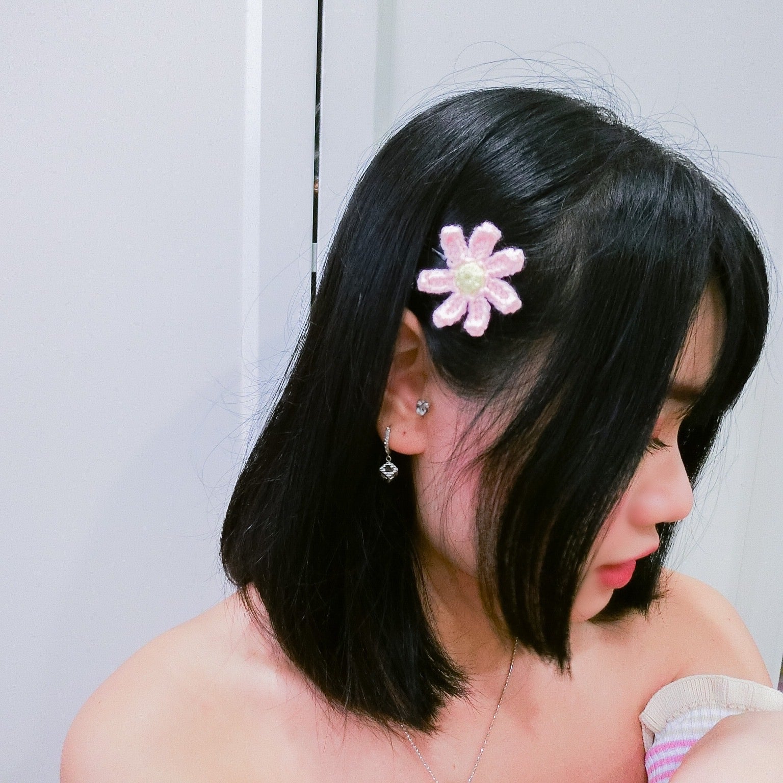 Pink Daisy Hairpin