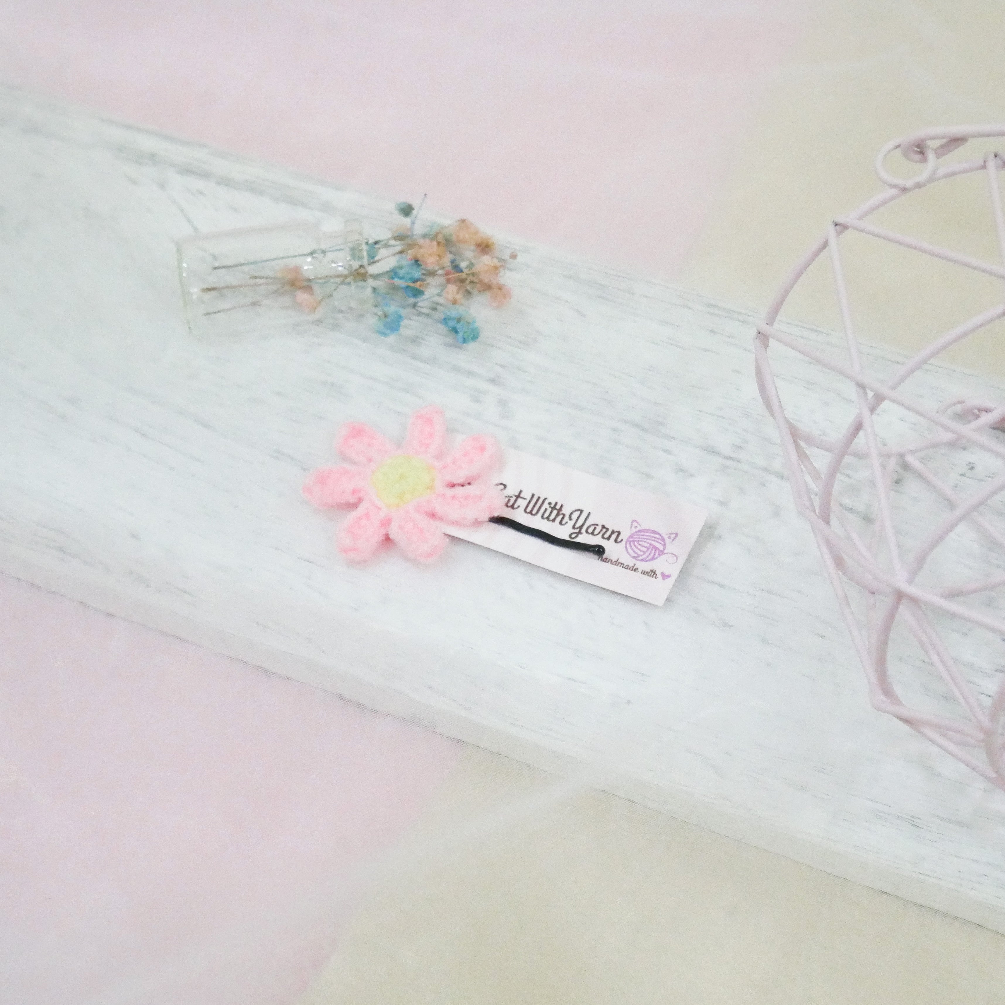 Pink Daisy Hairpin