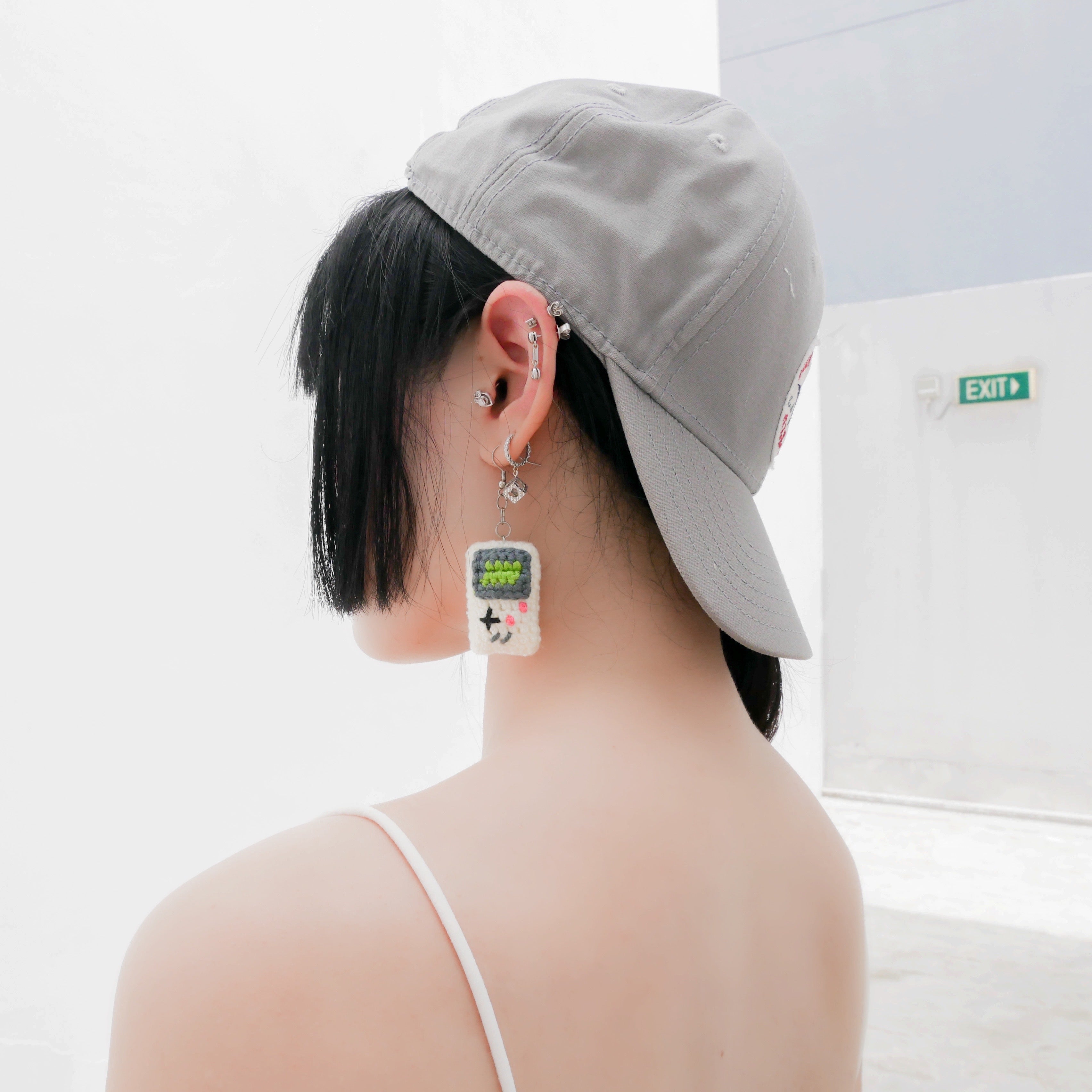 GameBoy Inspired Earring- White